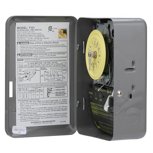 Intermatic T101 24-Hour Mechanical Timer Switch - 120V SPST, Indoor Metal Enclosure, Heavy Duty, Manual Override, 40 Amp - Ideal for Lights, Pumps, Fans, and HVAC Systems (Pack of 3)