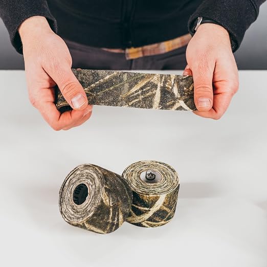 GEAR AID Camo Form Self-Cling and Reusable Fabric Camouflage Wrap, Adds Grip and Shield Hands from Hot or Cold Surfaces to Protect You and Your Equipment, Kryptek Highlander, 2” x 144” Roll, 1 Pack