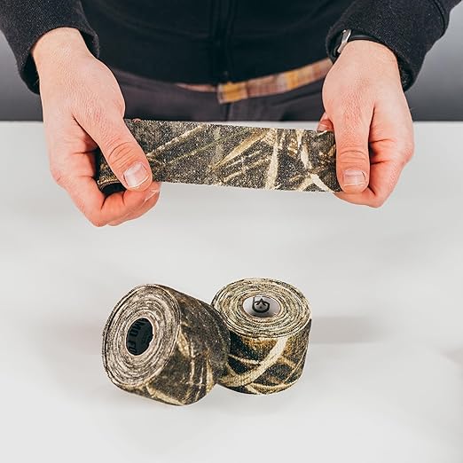 GEAR AID Camo Form Self-Cling and Reusable Fabric Camouflage Wrap, Adds Grip and Shield Hands from Hot or Cold Surfaces to Protect You and Your Equipment, Realtree Edge, 2” x 144” Roll, 1 Pack