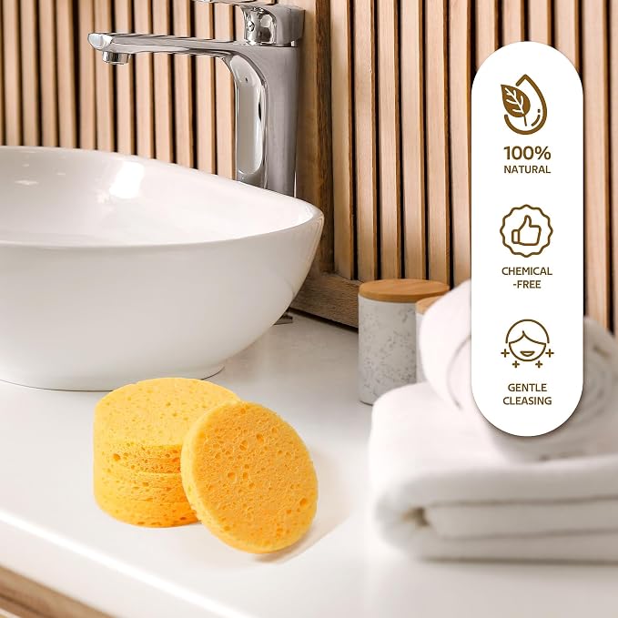GAINWELL 2026 Graduation Gift for Her, 50-Count Compressed Facial Sponges, 100% Natural Cellulose Cosmetic Spa Sponge for Facial Cleansing, Exfoliating Mask Makeup Removal
