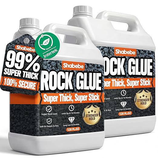 Rock Glue, 99% Super Thick & Max Coverage 2 Gallon Mulch Hold for Landscaping, Covers Up to 3X Area,Non-Toxic Pea Gravel Stabilizer Landscape, Gravel Binder for Pebble, Pine Straw, Gravel