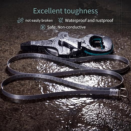 Tellegloww 330ft Long Distance Steel Tape Measure Open Reel Measuring Tape, Dual Inch/Metric Scale, for Surveying Engineering Sports Field Outdoor Runway Construction