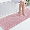 OLANLY Bathroom Runner Rugs 59x20, Soft Absorbent Chenille Bath Rugs, Rubber Backing Quick Dry, Machine Washable Long Bath Mats for Bathroom Floor, Tub and Shower, Home Decor Accessories, Dusty Rose