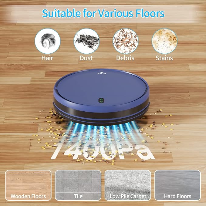 Robot Vacuum and Mop Combo, 2 in 1 Robot Mop and Vacuum, Robotic Vacuum Cleaner with WiFi/App, 2000Pa Suction, 230ML Water Tank, Self-Charging, Slim, Ideal for Hard Floor, Low Pile Carpet, Pet Hair