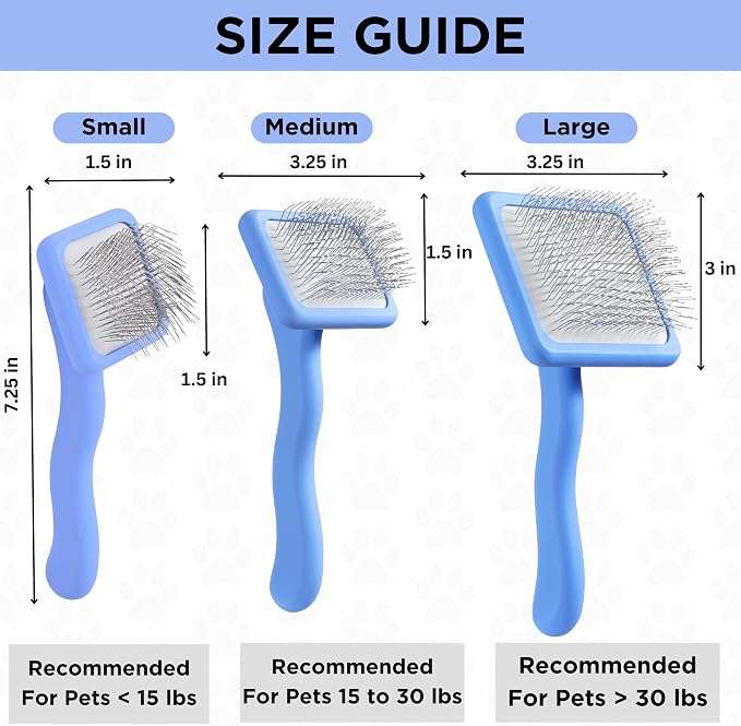 Dog Grooming Brush for Doodles, Slicker Dog Brush with Ergonomic Grip and Rounded Pin Tips for Detangling and Dematting Puppy & Small to Medium-Sized Dogs (Small)