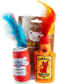 Haute Diggity Kitty Catweiser + Furball Catnip Toys, Soft Plush Cat Toys Catnip Filled with Interactive Crackle Sound & Feathers, Safe & Durable Toy for Cats & Kitten, 2 Pcs