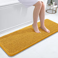 OLANLY Bathroom Runner Rugs 47x17, Soft Absorbent Chenille Bath Rugs, Rubber Backing Quick Dry, Machine Washable Long Bath Mats for Bathroom, Tub and Shower, Home Decor Accessories, Golden Yellow