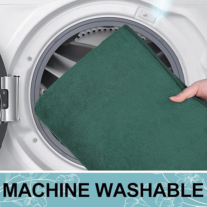 Smiry Memory Foam Bath Mat 47x17, Extra Soft and Absorbent Bathroom Mats, Non Slip Washable Carpet for Floor, Shower and Tub, Green