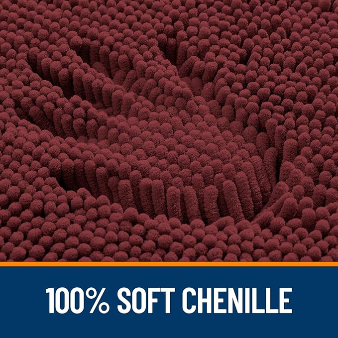 OLANLY Bathroom Rugs 30x20, Extra Soft Absorbent Chenille Bath Rugs, Rubber Backing Quick Dry, Machine Washable Bath Mats for Bathroom Floor, Tub and Shower, Home Decor Accessories, Andorra Red-Brown
