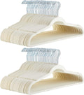 Amazon Basics Slim Velvet Non-Slip Space Saving Suit Clothes Hangers for Closet Organization, Ivory/Beige, 100-Pack