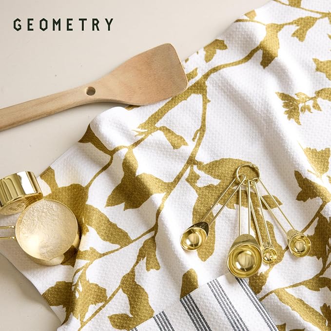 GEOMETRY Kitchen Tea Towels - Quick Dry Microfiber Dish Towels for Kitchen - Marrow 18" x 30" - 1 Pack
