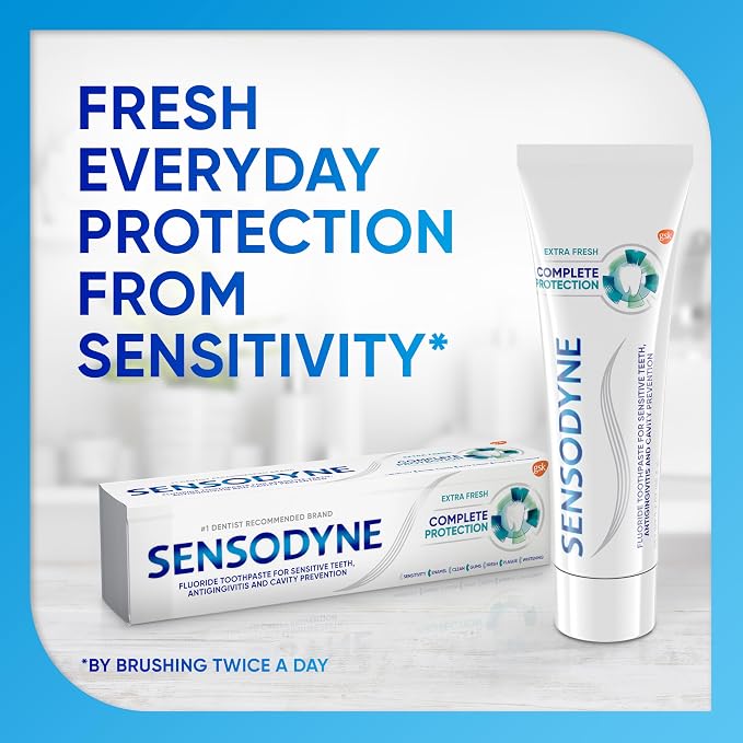 Sensodyne Complete Protection Sensitive Toothpaste for Gingivitis, Sensitive Teeth Treatment, Extra Fresh - 3.4 Ounces (Pack of 12)