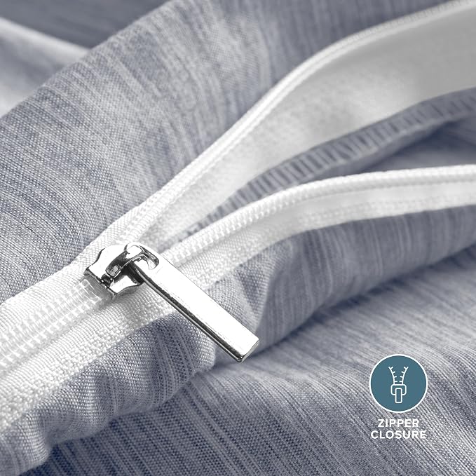 Bare Home Bedding Duvet Cover Full Size - Premium 1800 Super Soft Collection - Lightweight, Duvet Cover - Soft Textured Bedding (Full, Heathered Midnight Blue)