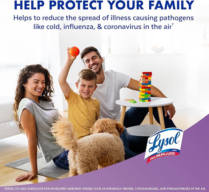 Lysol Air Sanitizer with Bacterial Odor Eliminator for Home & Office, Air Freshener Alternative, Simple Fresh Scent, 10 oz (Pack of 3)