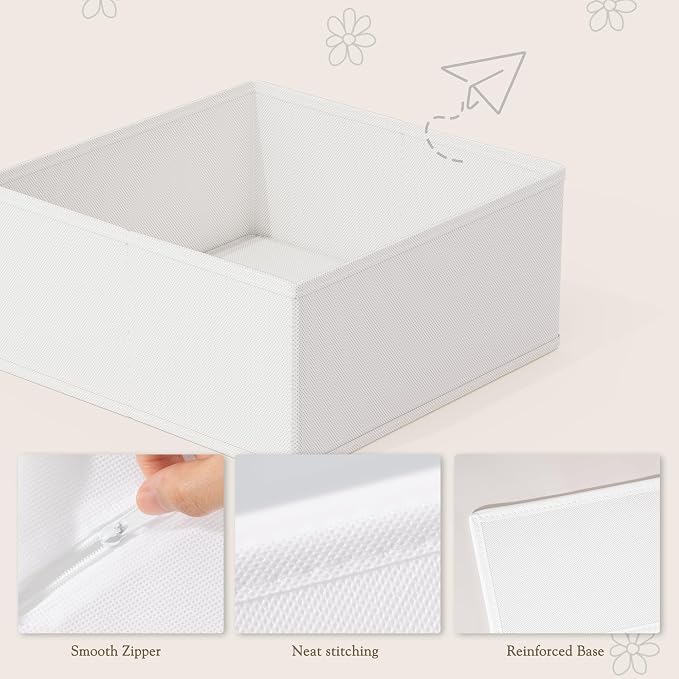 Criusia Drawer Organizers 18-Piece Set, Dresser Organizer for Baby Clothes, Foldable Closet Storage & Drawer Dividers for Underwear, Socks, Nursery, White