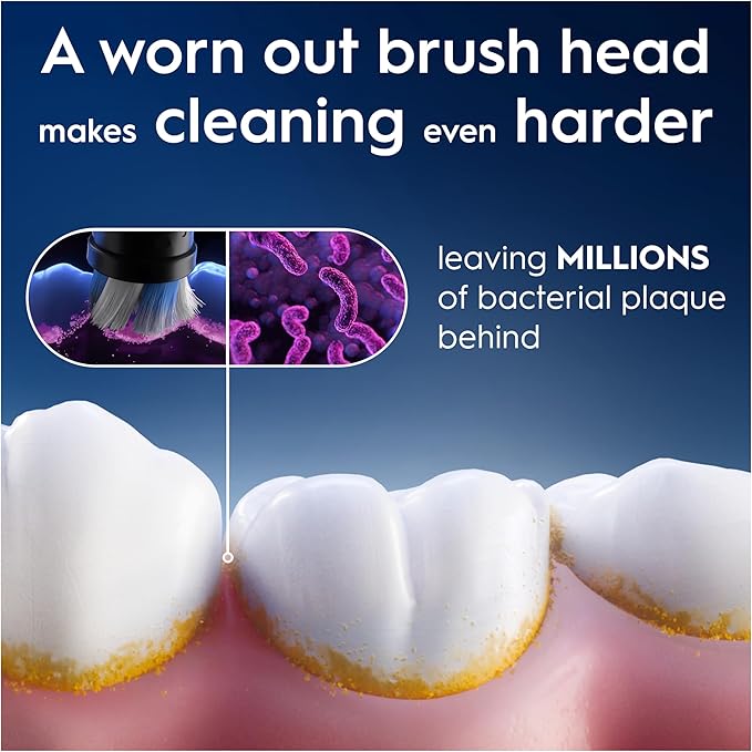 Oral-B iO Gentle Care Electric Toothbrush Head, Twisted & Angled Bristles for Deeper Plaque Removal, Pack of 4, Suitable for Mailbox, White