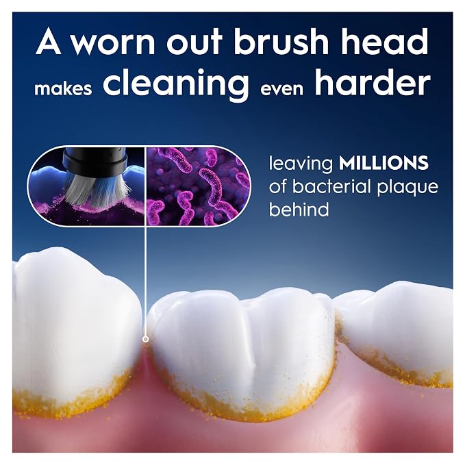 Oral-B iO Series Gentle Care, Original Replacement Round Brush Heads, Angled Bristles for Deeper Plaque Removal, Softer Brush Head for Sensitive Gums