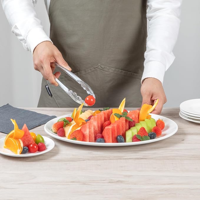 Restaurantware Clear Tongs 100 Pack Of 9” Heavy-Duty Plastic Kitchen Tongs with Long Handles and Scalloped Edges Disposable Black Serving Utensils for Catered Events, Weddings, or Buffets