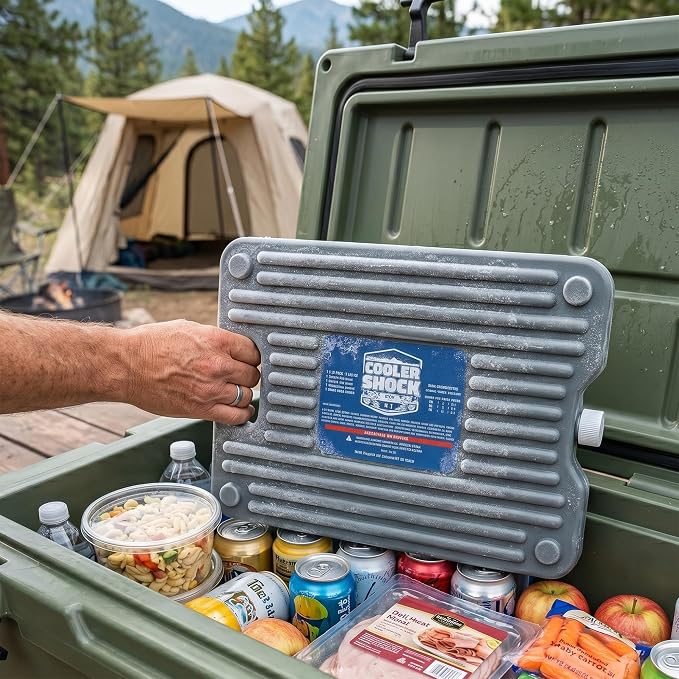 Cooler Shock Ice Packs for Cooler, Reusable, Long Lasting, Cold Freezer Packs for Coolers, Lunch Bags & Totes to Keep Food Fresh