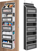 JARLINK Over the Door Organizer for Bedroom, Pantry Bathroom, 5 Shelf Black | Anti-Tilt Design, 44 lb Load Capacity, Hanging Door Organizer with 5 Large Capacity Pockets, Behind Door Storage for Nursery