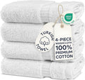 Chakir Turkish Linens | Hotel & Spa Quality 100% Cotton Premium Turkish Towels | Soft & Absorbent (4-Piece Washcloths, White)