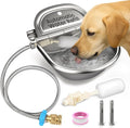 Automatic Animal Drinking Water Bowl with 2 Float Valves-304 Stainless Steel Automatic Water Dispenser for Dogs & Farm Animals, Auto-Refill, Leakproof Drain Hole, Extra Long 100cm Hose
