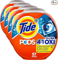 Tide 4-n-1 Ultra Oxi PODS Laundry Detergent Pacs, 57 Count, HE Compatible, Built in Pre-treater for Stains (Pack of 4)