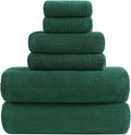 YTYC 29x59 Bath Towels Set,Towels for Bathroom,Dark Green,6-Pieces | 2 Large Bath towels,2 Hand towels (14x29"),2 Washcloth (13x13"),Super Soft,Highly absorbent,Hanging Loop,80%Polyester