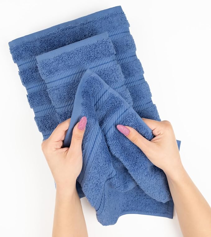 American Soft Linen 100% Cotton Luxury Turkish Towels, 3 Piece Towel Set | Soft Absorbent Quick Dry OEKO Tex Standard 100 Certificated Durable Machine Washable Breathable Premium Hotel Quality