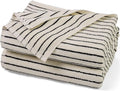 Black and Ivory Striped Bath Towels Set of 2, Lighter & Quick Dry Towels | Large 27.5 x 55 inches, Farmhouse for Bathroom, Pool, Shower