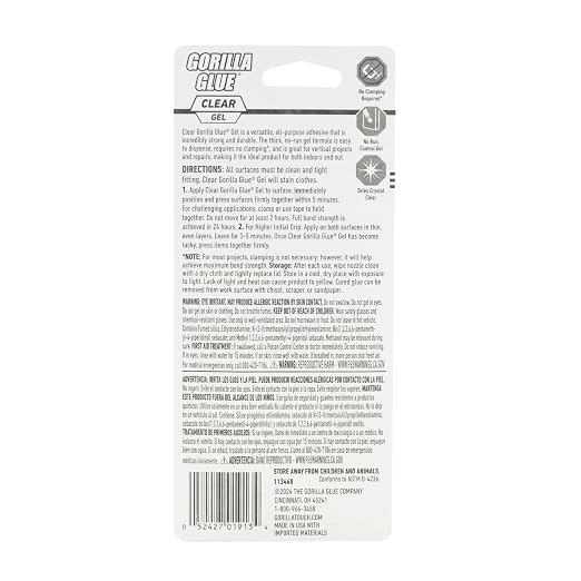 Gorilla Glue Clear Gel, 1.75fl.oz. Tube, (Pack of 6)
