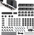 EUREKA ERGONOMIC Metal 316 PCS Cable Management Organizer Kit Cable Raceways, 6 Cable Holder, 4 Cord Sleeve, 60 Wire Clips, 2 Roll Self Adhesive Wire Ties, 100 Zip Ties Under PC Desk, Black