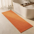 Triohero Bathroom Runner Rugs, Long Bath Mat Runner Washable Thin Quick Dry Low Pile Bathroom Runner Rugs Non Slip, Orange 24"x70"