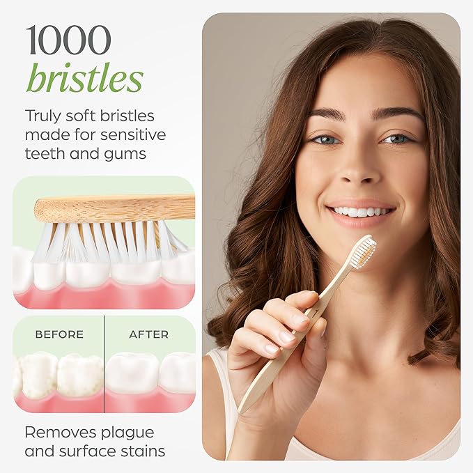 VIVAGO Bamboo Toothbrushes 30 Pack - Soft Bristles Toothbrushes for Adults | Natural Toothbrush, Eco-Friendly, Wooden Toothbrush, BPA-Free