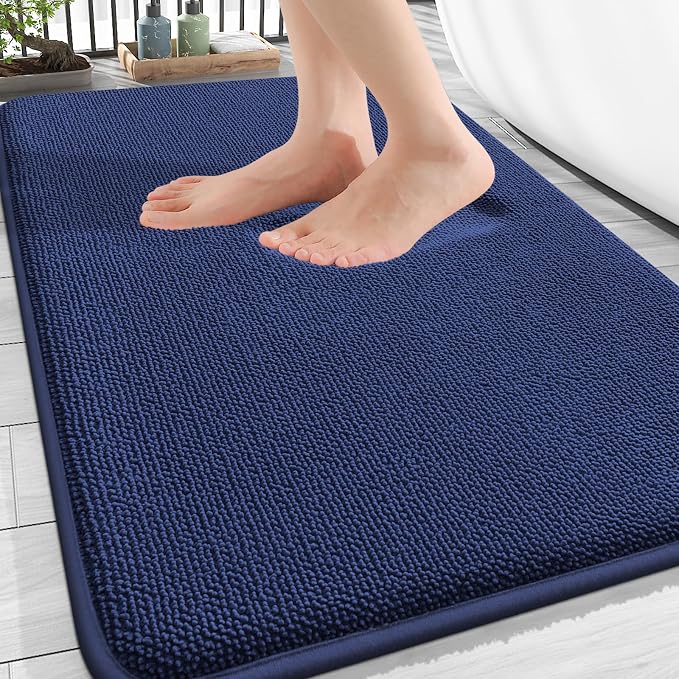 OLANLY Memory Foam Absorbent Bathroom Rugs Mats 30x20, Twilight Sapphire | Soft Quick Dry Bath Rugs Mats, Non-Slip, Machine Washable Carpet for Bathroom Floor, Tub and Shower, Home Decor Accessories