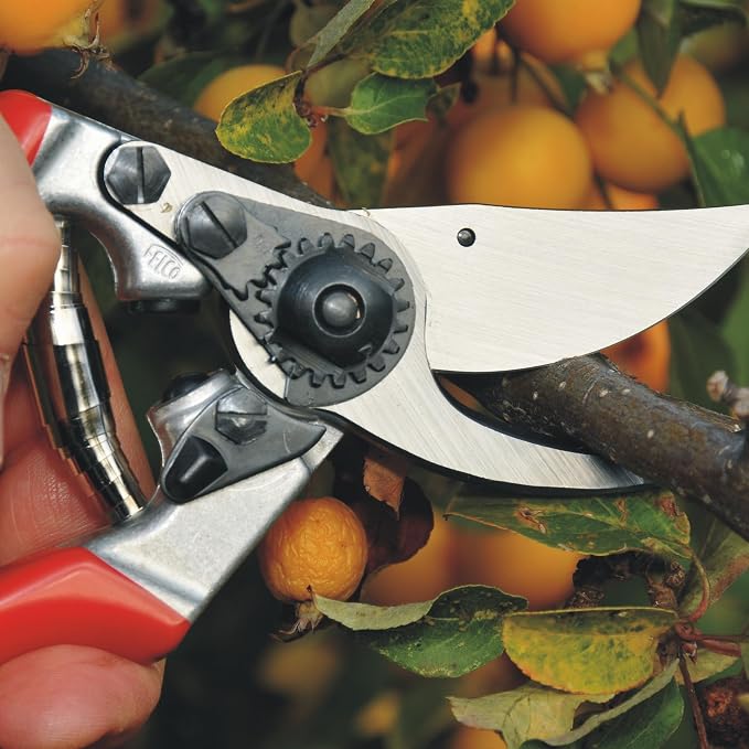 Felco F9 Pruning Shears – 8.3" Swiss-Made Left-Handed Garden Clippers with 1" Cutting Capacity | Hand Pruners for Gardening | Garden Tool Cutter with Precision Bypass Blade, Forged Aluminum Handles