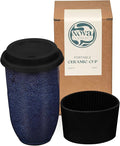 NOVA CERAMICS Coffee Tumbler – Travel Mug - On the Go Coffee Mug – Microwave & Dishwasher Safe Green Coffee Tumbler - Gifts For Women Men Him Her – 16oz – Abyss