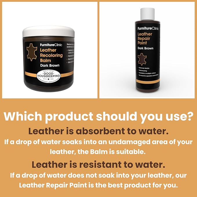Furniture Clinic Leather Complete Restoration Kit | with Leather Recoloring Balm, Cleaner, 2-in-1 Protection Cream & Conditioner, Sponge, and Cloth | Repair Kit for Furniture (Camel)