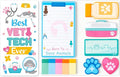 Xqumoi Best Vet Tech Sticky Notes Set - 550 Sheets Vet Self-Stick Note Pads Save Animal Divider Tabs Bundle Writing Memo Pad Back to Pet Party School Office Supplies Appreciation Gift for Veterinarian