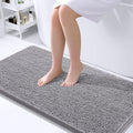 OLANLY Large Bathroom Rugs 45x27, Extra Soft Absorbent Chenille Bath Rugs, Rubber Backing Quick Dry, Machine Washable Bath Mats for Bathroom Floor, Tub and Shower, Home Decor Accessories, Grey
