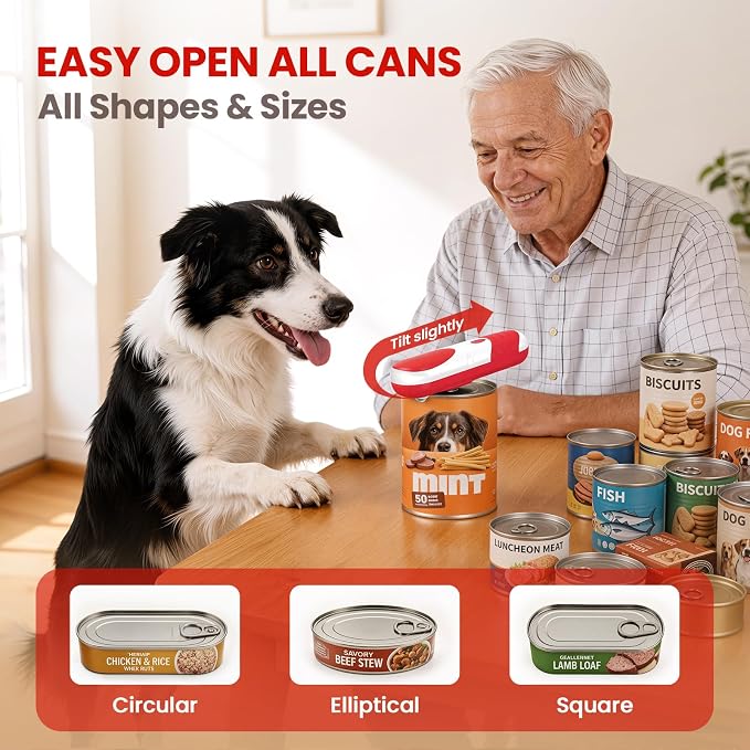 Electric Can Opener, Automatic Rechargeable Can Openers with One-Touch Smooth Edge & Magnetic Lid - Hands-Free Easy-Grip Opener for Seniors with Arthritis and Most Cans