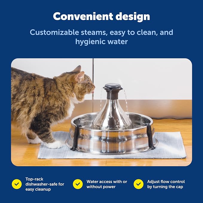 PetSafe Drinkwell Stainless Multi-Pet Fountain, red, 8 lb (PWW00-13705) | Customizable 1-5 Water Streams, Rust/Scratch-Resistant Stainless Steel, Carbon and Foam Filters Included