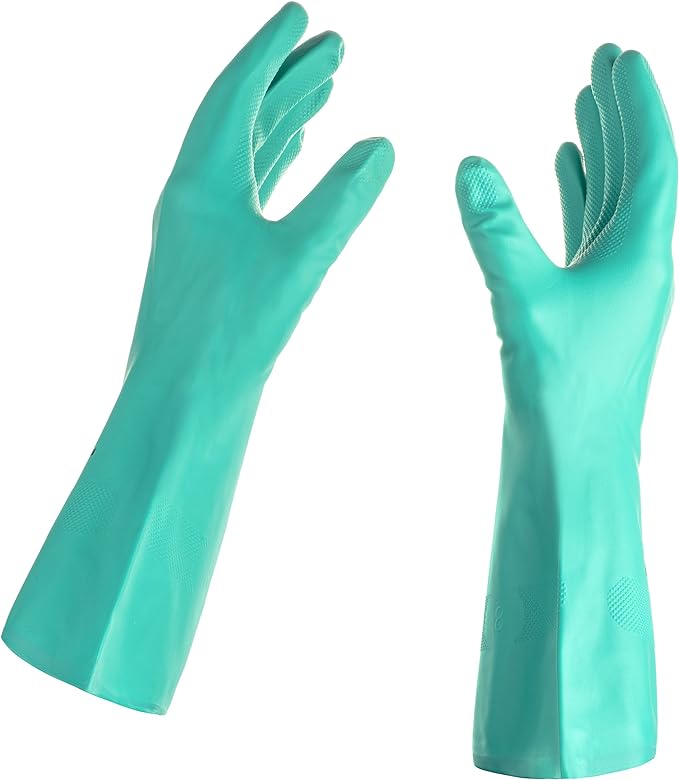Tusko Products Best Nitrile Rubber Cleaning, Household, Dishwashing Gloves, Latex Free, Vinyl Free, Reusable not Disposable, Extra Large XL (1 Pair)