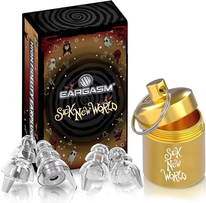 Eargasm High Fidelity Sick New World 2026 Music Festival Earplugs - Hearing Protection for Concerts, Festivals, Musicians, DJs, Night-Life, Motorcycles with High Fidelity Noise Reduction up to 21 dB