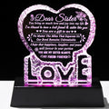 YWHL Sister Birthday Gifts from Sisters, Gifts for Sister from Brother, Crystal Heart Keepsake to My Sisters Gift on Christmas Mother's Day