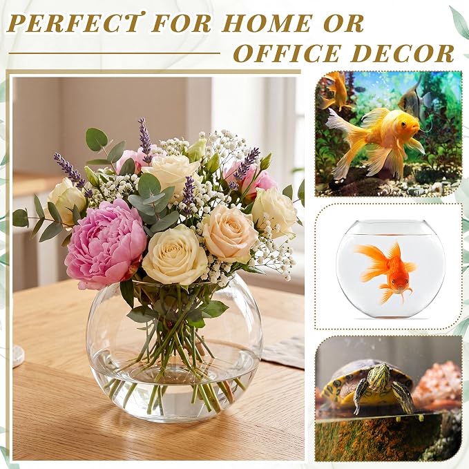 4 Pcs Fish Bowl Bubble Vase Bulk,6.1" h X 7.87" w