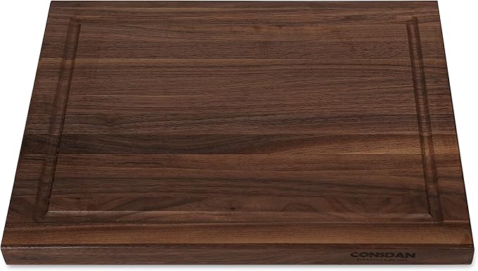 Walnut Cutting Board for Kitchen, USA Grown Hardwood, 16 x 12, with Invisible Inner Handle, Prefinished with Food-Grade Oil, Suitable for Kitchen Edge Grain, 1" Thick