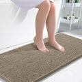 OLANLY Bathroom Runner Rugs 47x24, Soft Absorbent Chenille Bath Rugs, Rubber Backing Quick Dry, Machine Washable Long Bath Mats for Bathroom Floor, Tub and Shower, Home Decor Accessories, Warm Taupe