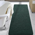 LOCHAS Luxury Bathroom Rug Shaggy Bath Mat 24 x 60 Inch, Hunter Green | Washable Non Slip Bath Rugs for Bathroom Shower, Soft Plush Chenille Absorbent Carpets