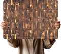 Utoplike Large Acacia Cutting Board 22 x 16 in, End Grain Chopping Boards | Wooden Butcher Block with Handle, Single-side Juice Groove for Turkey, Meat, Vegetables, 1.38"Th